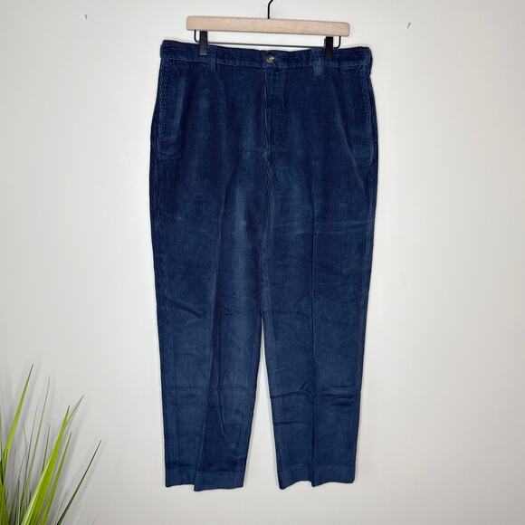 L.L. Bean Men's Comfort Waist Navy Blue Corduroy Pants Size‎ 35Wx30L Academia - Picture 1 of 6